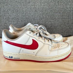 Nike Air Force 1‎ Low White University Red 488298-124 Mens Sz 8.5 Sneakers 2012
